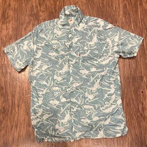 Levi's Teal and White Patterned Casual Shirt